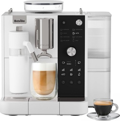 Breville Prima Latte AutoLuxe Espressomaschine, Weiß Kaffeevollautomat
