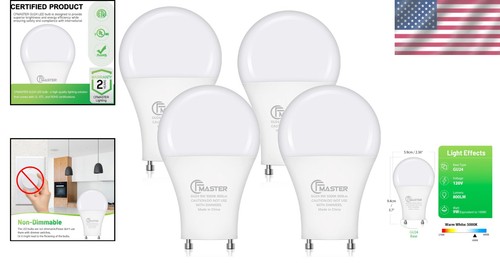 Brighten Up with 4-Pack GU24 LED Bulbs - Energy Saving 5000K Daylight, Instan... - Picture 2 of 9