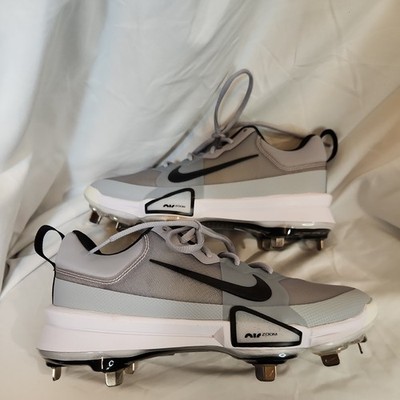 Nike Baseball Cleats Mens 7 Grey Force Air Zoom Trout 9 Pro Metal Logo Lace Up