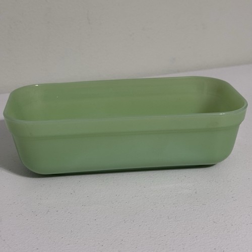 Vintage Fire King Jadeite Refrigerator Dish NO Lid  8 1/8" x 4 1/4" rectangle  - Bild 1 von 7
