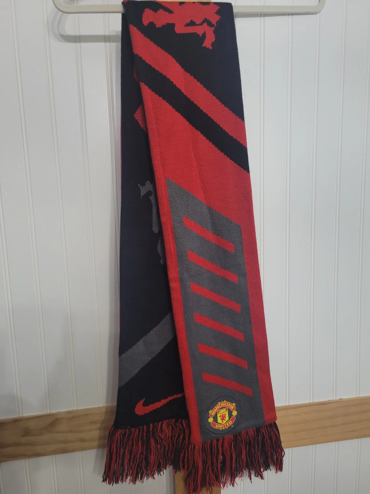 Vintage Licensed Nike Manchester United Soccer Football Scarf Adult Reversible