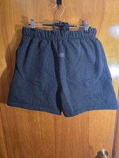 Men's Black Fleece Athletic Shorts S Regular Fit Drawstring Elastic Waist