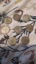 43.65 Grams 0.500 Silver Shilling Coins Well Worn