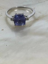 2.01 Ct 14K Solid White Gold Natural Tanzanite w/ Diamonds Ladies Ring