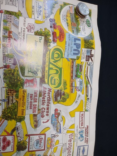 Vintage 1986 Newark Ohio Geschäftskarte Poster Berg Grafik Facklers Cardinal D1 - Bild 20 von 24