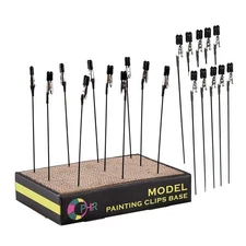 20PCS Model Painting Alligator Clip Sticks with 1PCS Painting Stand Base for ...