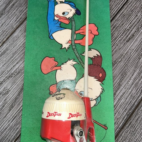 Vintage Duck Tales Fishing Pole Zebco Catch 'Em Reel Line Kit Sealed 1989 Kids - Picture 3 of 17