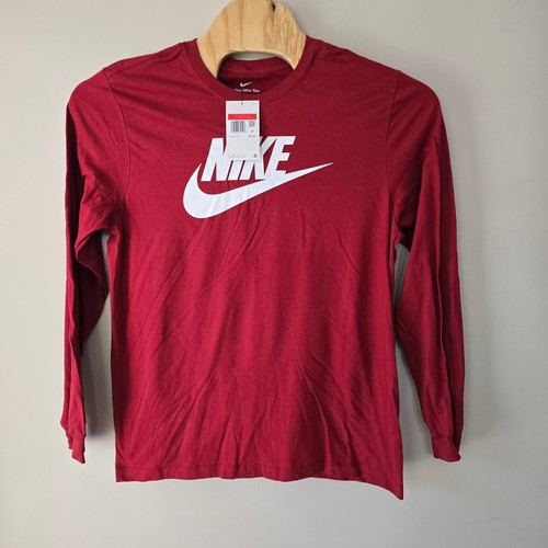 Nike The Nike Tee Herren Langarm Rot Swoosh Grafik T-Shirt Large - Bild 2 von 10
