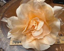 vintage flower 1950s silk organza 7" peach tea 1pc made in Czechoslovakia