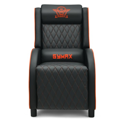 Massage Gaming Recliner Chair Leather Single Sofa Home Theater Seat Orange - Picture 5 of 10