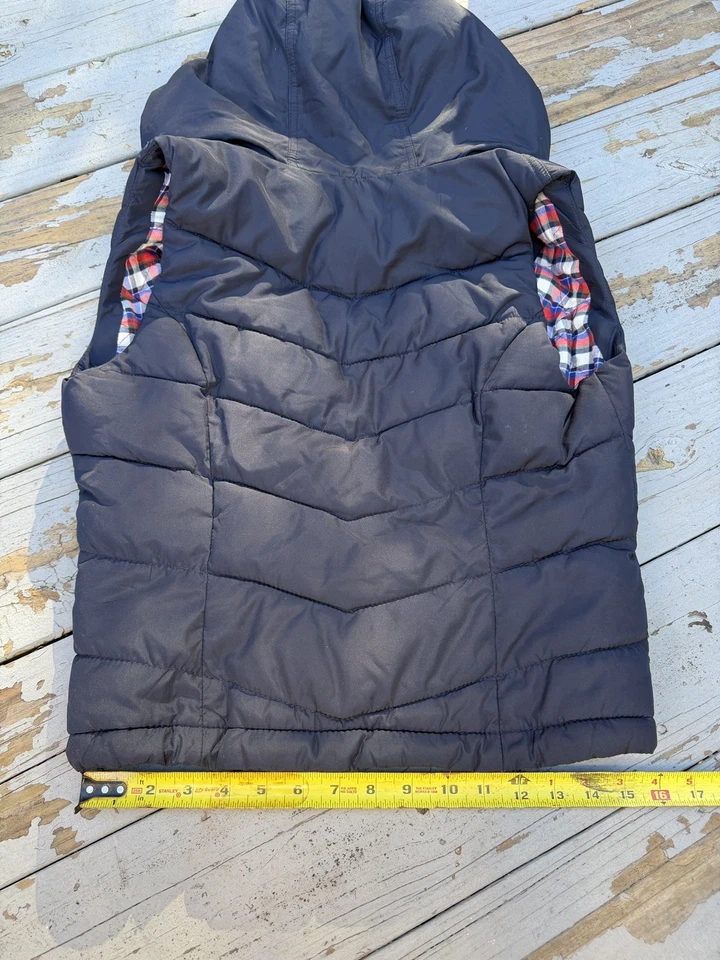 Chaleco calentador vintage Hollister chaleco cremallera acolchado Ax1 talla pequeña  Foto 4 de 4