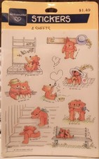 NOS 1989 Ambassador Hallmark Stickers SEALED Friendship Teddy Bears 4 Sheets/Pk