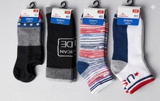 New Men  s Patriotic Socks Lot Crew  Ankle American Made Size 6-12