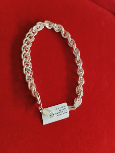 Men’s 925 Silver Chain Bracelet 8.5 Inches | Hollow Lightweight Design Jewelry - 第 1/5 張圖片
