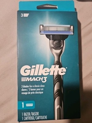 NEW Gillette Mach3 Men's Razor 1 Handle + 1 Cartridge Refill - Genuine