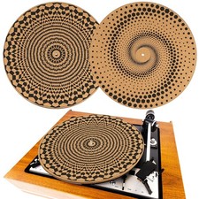 2 PCS Cork Turntable Mat/3mm Thick 11.8 Inch Vinyl LP Record Player Slipmat