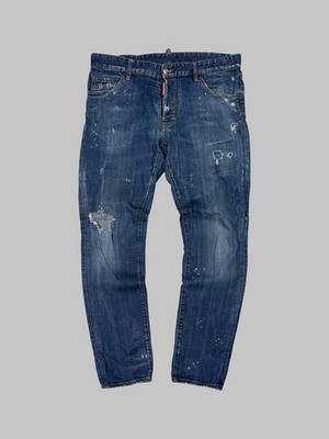 Dsquared2 Jeans Skinny Skater jean Distressed Blue Denim Made in Italy Men s 50