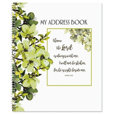 Current Faith Large Print Address Book, 56 Pages, Big 7  x 8.5  Spiral Bound,...