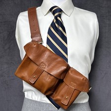 Paul Marius Leather Crossbody Shoulder Bag Br...