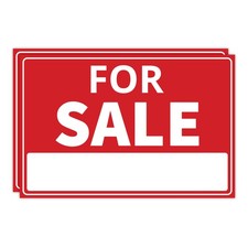 2 Pack For Sale Signs 12x8 Inch 20 Mil Plastic Window Mount Landscape Set