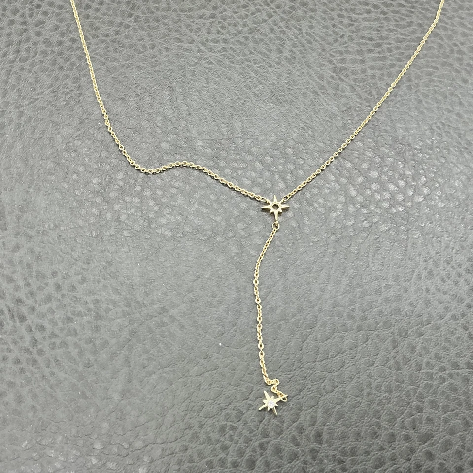 Collar Bryan Anthonys Chapado en Oro Starburst Lariat Colgante de Cristal Ajustable Foto 4 de 4