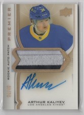 2020-21 Upper Deck Premier Acetate Rookie Auto Patch Gold Arthur Kaliyev Auto