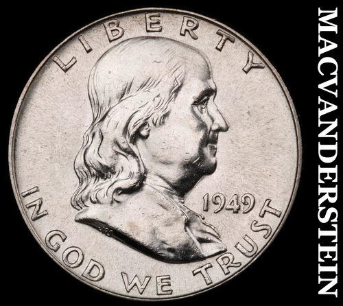 1949 Silver Franklin Half Dollar - Uncirculated  Lustrous  No Reserve  #i7654