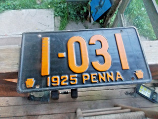1925 Pennysavania License Plate