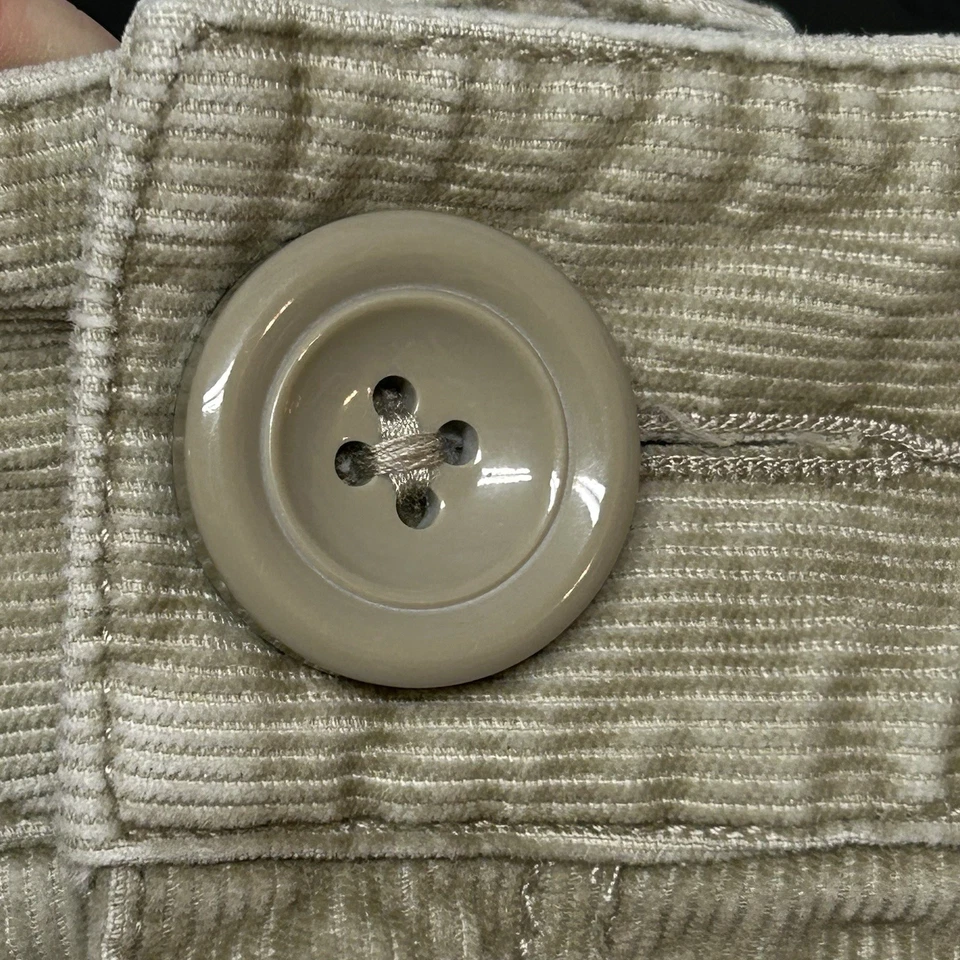 Minifalda London Jean Chino Elástica Pana Talla 14 Caqui Bolsillos Borde Crudo Y2K Foto 4 de 4