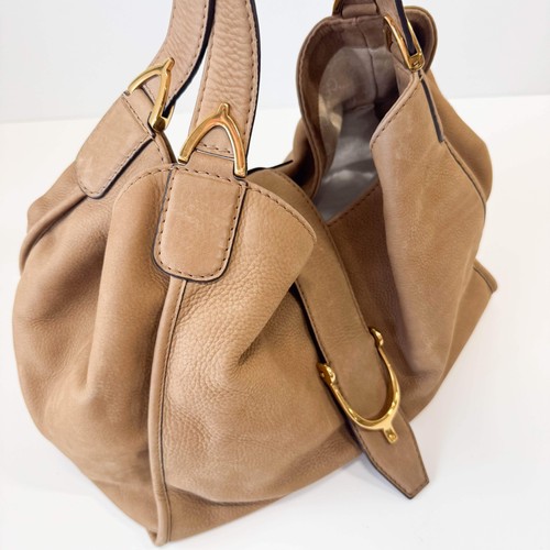 GUCCI Stirrup Brown Nubuck Leather Shoulder Bag - Picture 6 of 16