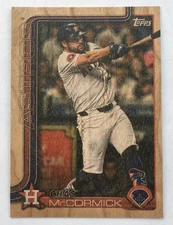 2025 Topps Chas McCormick Wood Parallel SP Insert #d /25 Case Hit #391 Astros