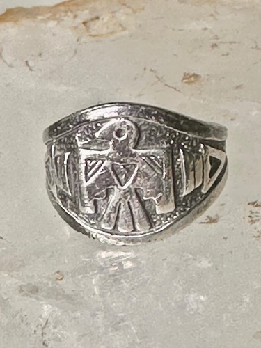 Phoenix ring Thunderbird WM band size 4.75 sterling silver women girls pinky - Picture 6 of 11