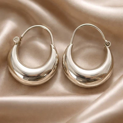 Creolen Sterling Silber 925 Ohrringe Groß Damen Kreolen Ohrhänger Ohrschmuck H - Bild 1 von 4