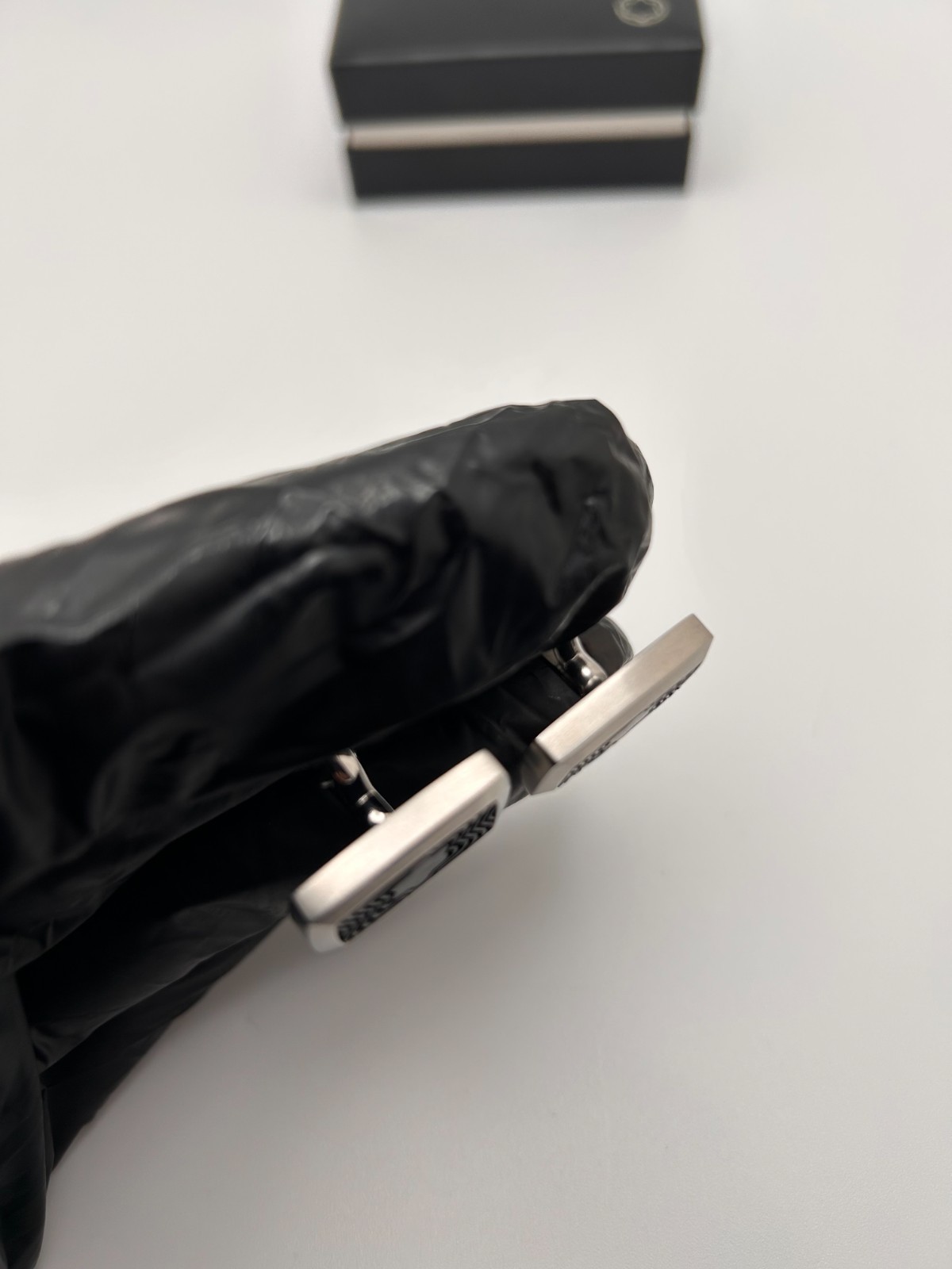 Montblanc Cufflinks Rectangular Rubber Inlay Star… - image 23