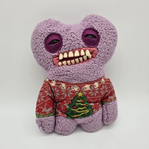 Fuggler Ugly Christmas Sweater Rare Purple Plush Monster Realistic Teeth Kitsch - Picture 2 of 4