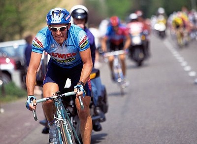 Stefano Zanini attacks on his way to winning the 1996 Amstel Gold - Old Photo 2
