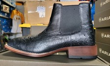Ariat Booker Ultra Exotic Boot Size 10 D Jet Black Smooth Quill Ostrich