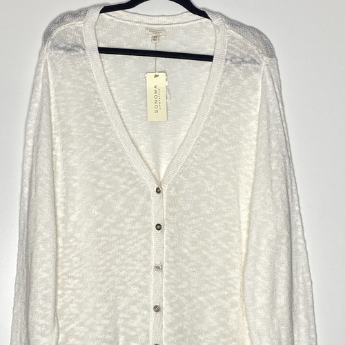 Cardigan donna Sonoma nuovo scollo a V maglia bottoni davanti taglia 2X - Foto 4 di 9