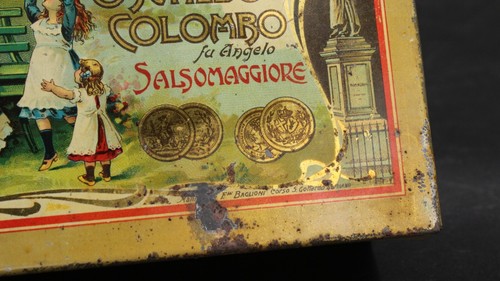 Antike Blechdose Werbung Konfekt Amarettini Romagnosi - Salsomaggiore - Bild 6 von 14