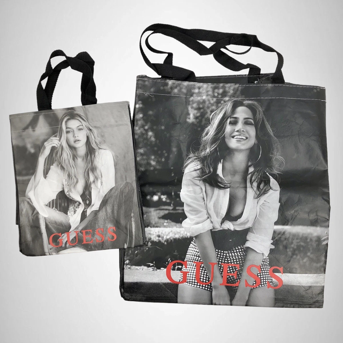 GUESS Jennifer Lopez & Gigi Hadid Reusable Tote Shopping Bags