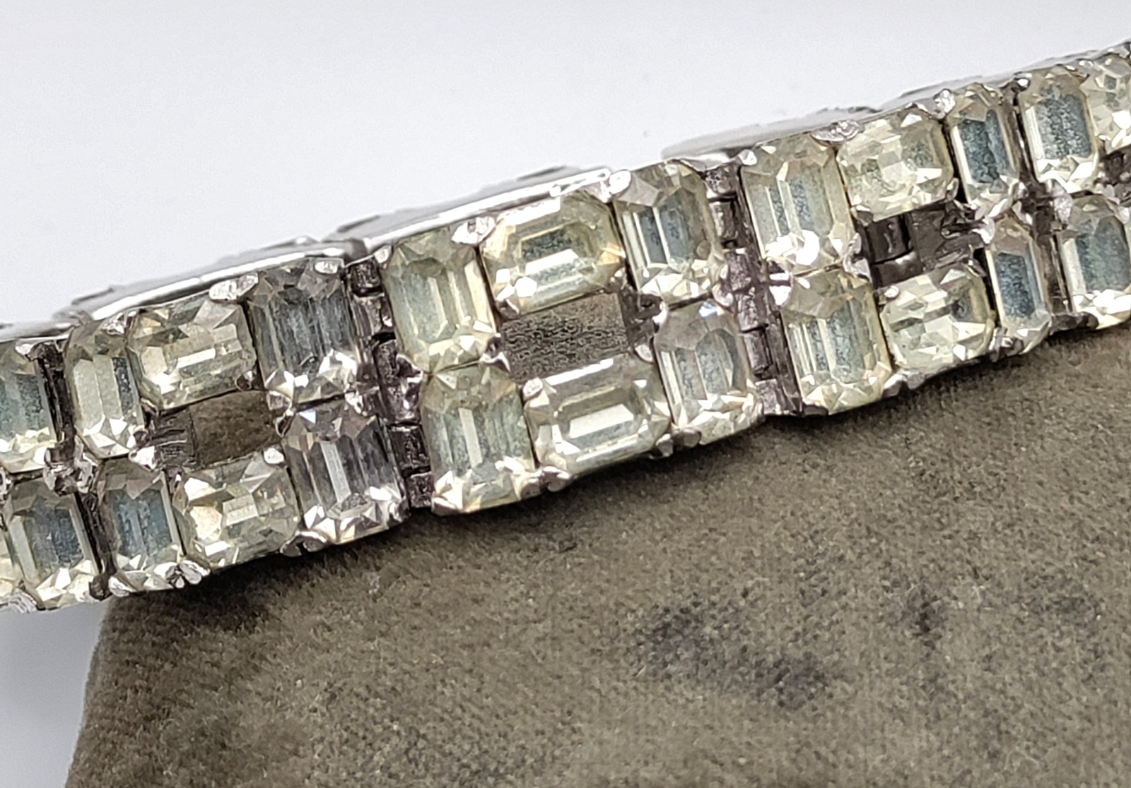 Eisenberg Script "E" Weighty Rhinestone Bracelet … - image 12