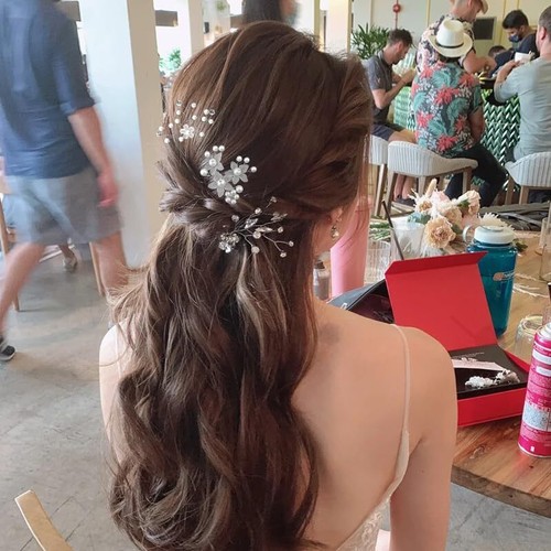 Wedding Hair Pins for Bride Bridal Hair Accessories Hair Clips Flower Pearl - Bild 7 von 7