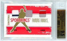 2009 SPORTKINGS NATIONAL GOLD 1/1 JETER / RAMIREZ / CLEMENS MEMORABILIAS BGS 9.5