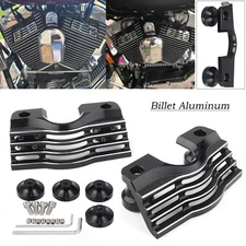 BLACK FINNED SLOTTED HEAD BOLT SPARK PLUG COVERS KIT FOR HARLEY TOURING 1999-14