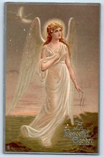 1908 Easter Holy Angel Embossed Tuck Danbury Connecticut CT Antique Postcard