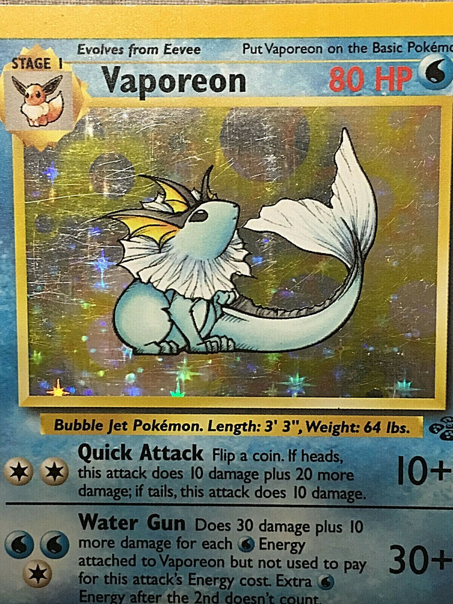 POKEMON VAPOREON 12/64 RARE HOLO HOLOGRAPHIC FOIL CARD POKEMON VAPOREON 12/64 RARE HOLO HOLOGRAPHIC FOIL CARD