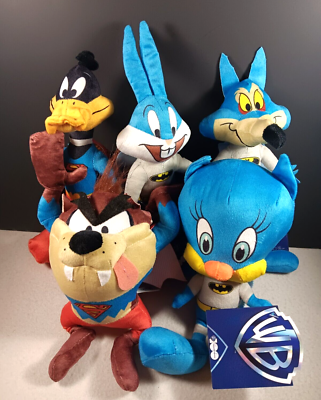Looney Tunes Cartoon Set of 5 Super Hero Costume Batman Bugs Plush