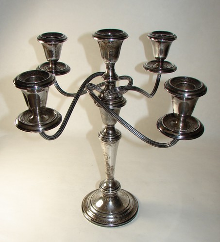 Gorham Weighted Sterling Silver Puritan 638 5-Light Candelabra 13 1/2" - Picture 2 of 21