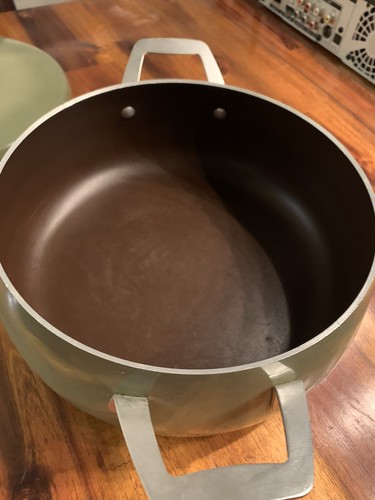 Regal ware Aluminum Pan Vintage Dutch Oven Stock Pot Double Handle green mcm - Picture 8 of 13