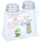Glass Salt and Pepper Set with Metal Lid Salt and Pepper Shaker Kitchen Cafe